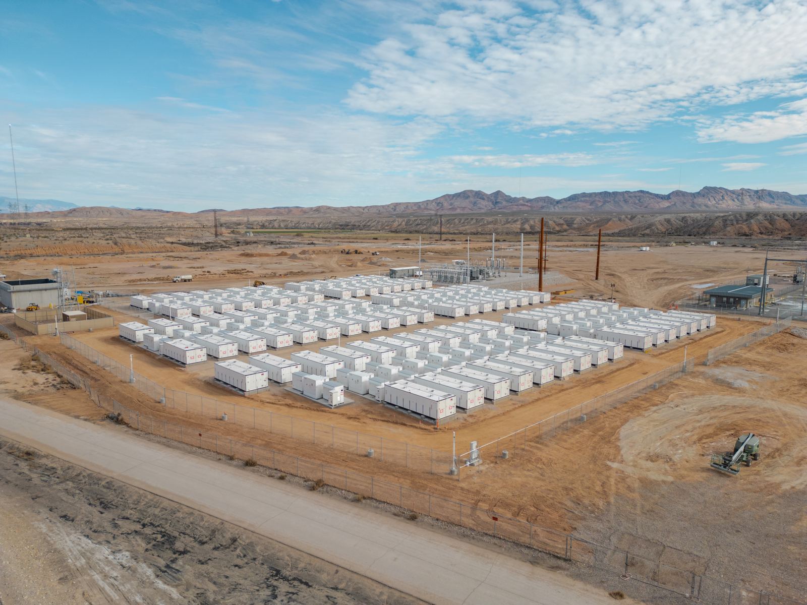 Utility-scale battery storage yard