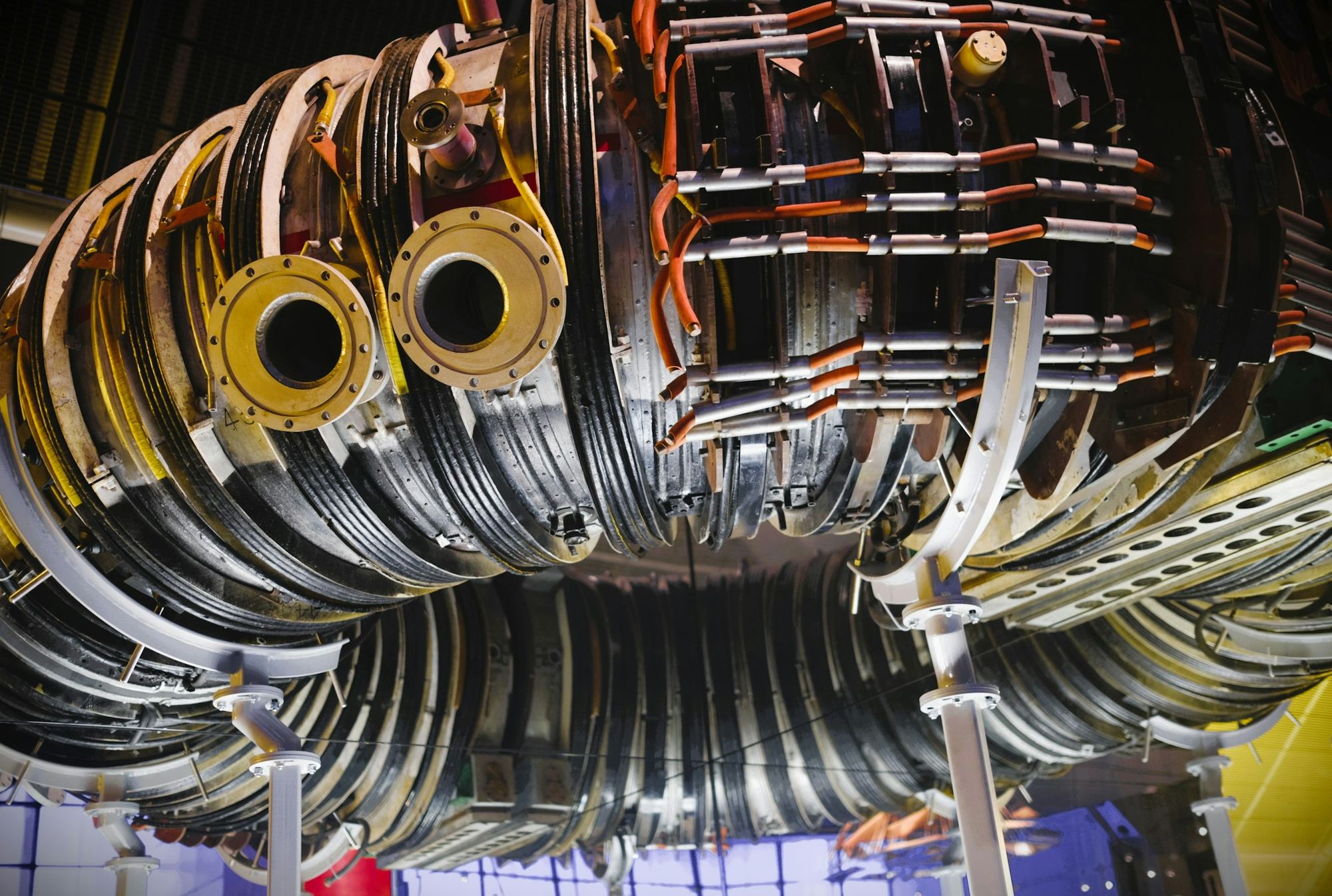 Generator stator windings during assembly